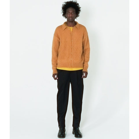 MOHAIR MESH ARGYLE KNIT POLO