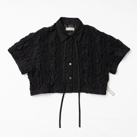 EMBROIDERY SHIRRING FAB PAJAMA BLOUSE