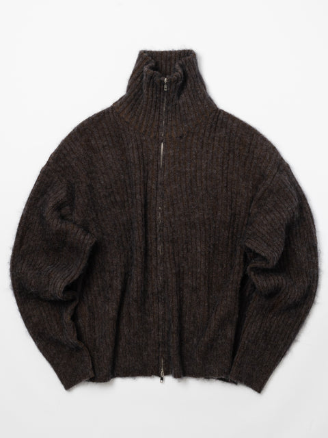 HI NECK ZIP KNIT