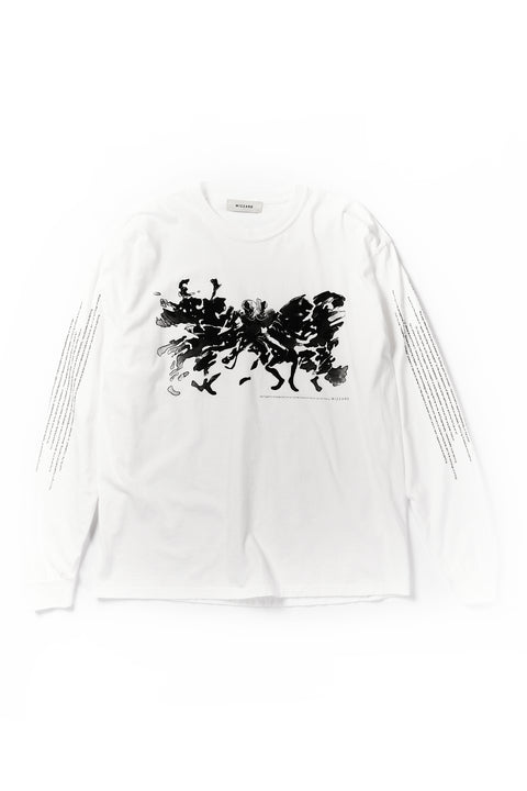 GRAPHIC LONG SLEEVE T-SHIRT "SHOKKAKUTEKI SONZAI"