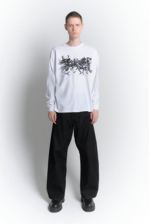 GRAPHIC LONG SLEEVE T-SHIRT "SHOKKAKUTEKI SONZAI"