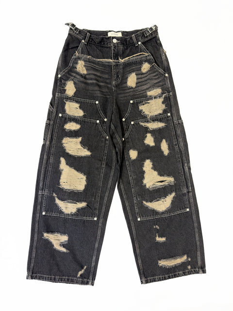 DISTRESSED PAINTER DENIM PANTS
