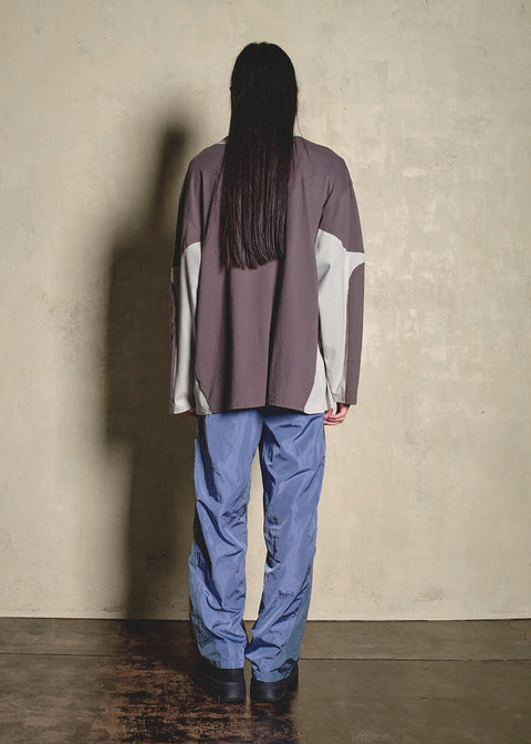 RIB PANELED L/S T-SHIRT