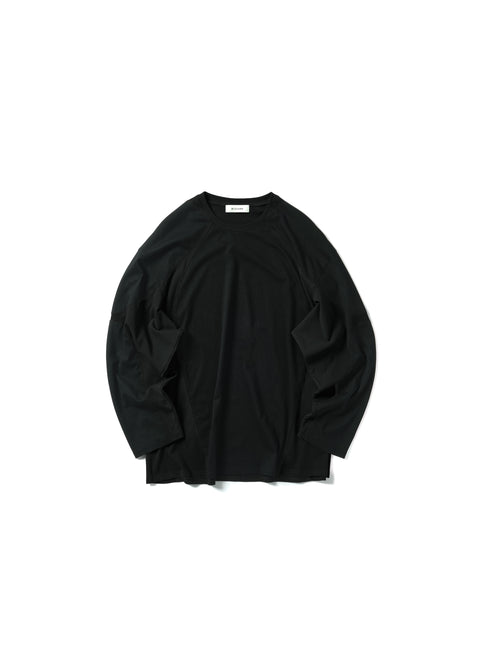 RIB PANELED L/S T-SHIRT