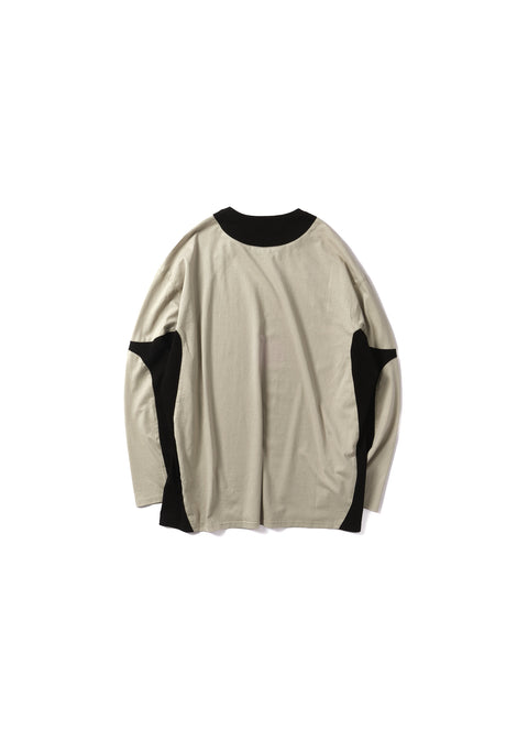 RIB PANELED L/S T-SHIRT