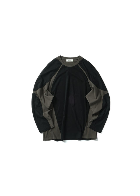 RIB PANELED L/S T-SHIRT