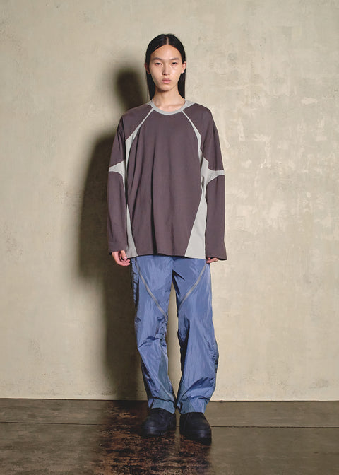 RIB PANELED L/S T-SHIRT