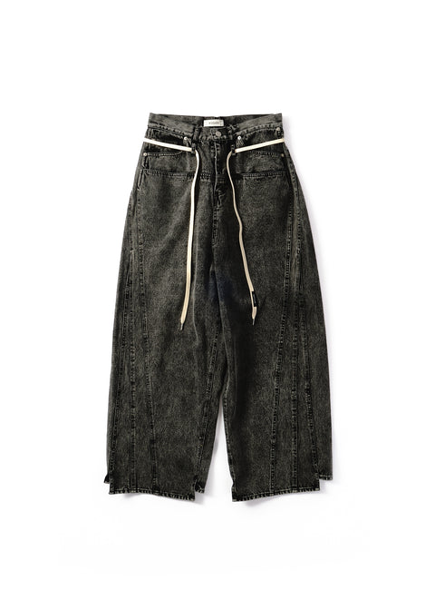 BLEACH DENIM BAGGY PANTS