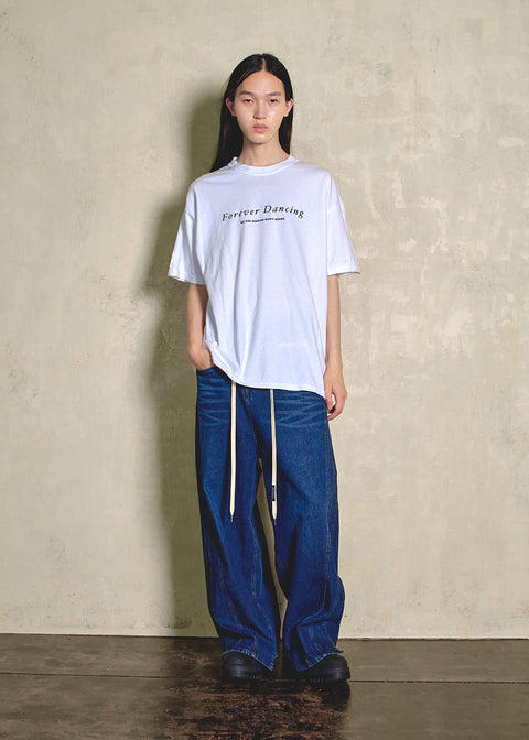 BLEACH DENIM BAGGY PANTS