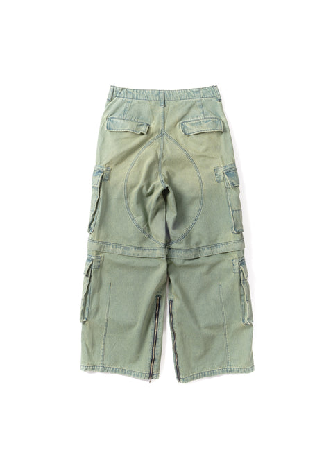 DENIM SPLIT CARGO PANTS