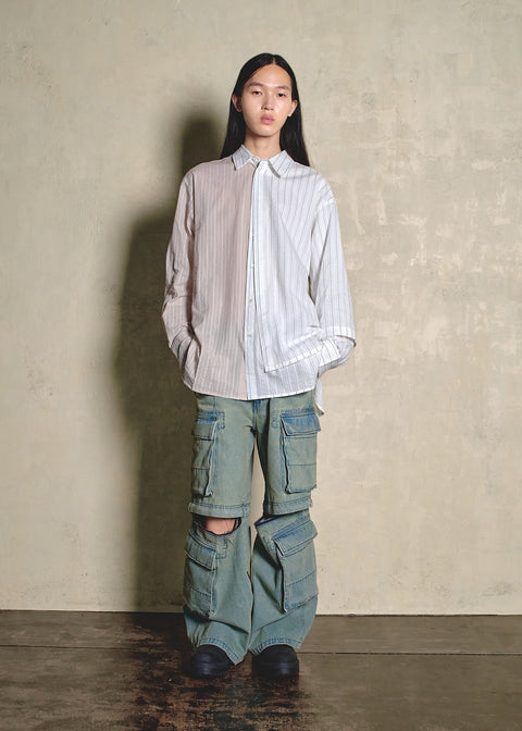 DENIM SPLIT CARGO PANTS