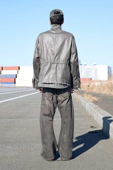 COATED FRAYED MILITARY JACKET