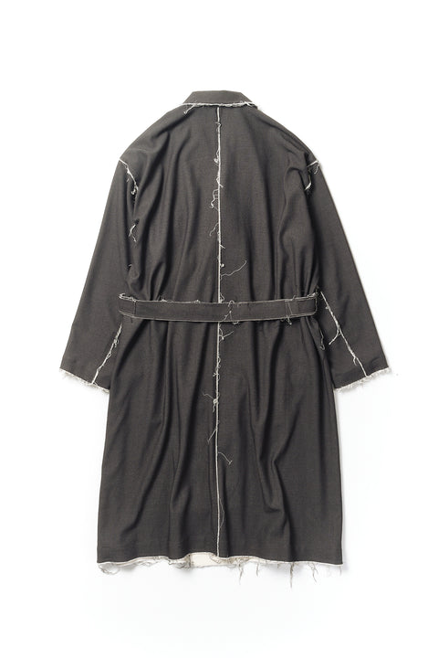FRAYED DETAIL DOUBLE COAT