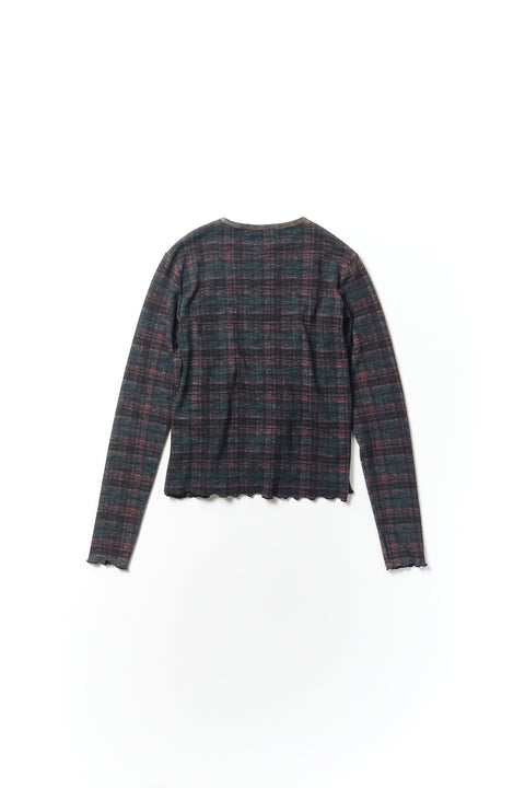 STRUCTURED PIN-TUCK TOP(CHECK)