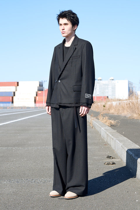 OVERLAP TAILORED WOOL JACKET