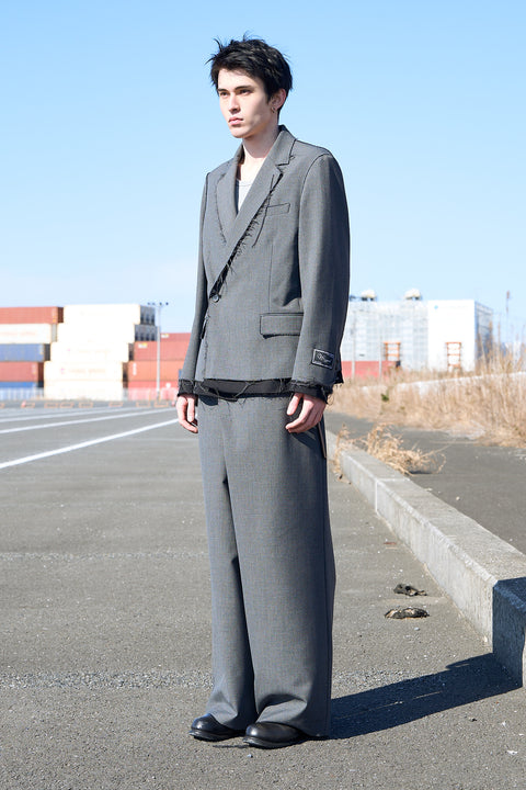 OVERLAP TAILORED WOOL JACKET