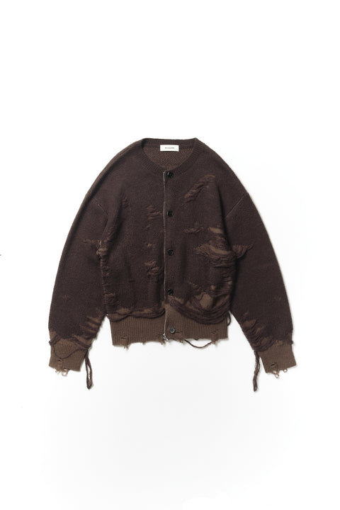 STRUCTURED DAMAGE CARDIGAN