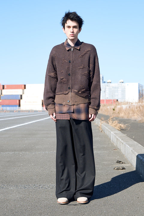 STRUCTURED DAMAGE CARDIGAN