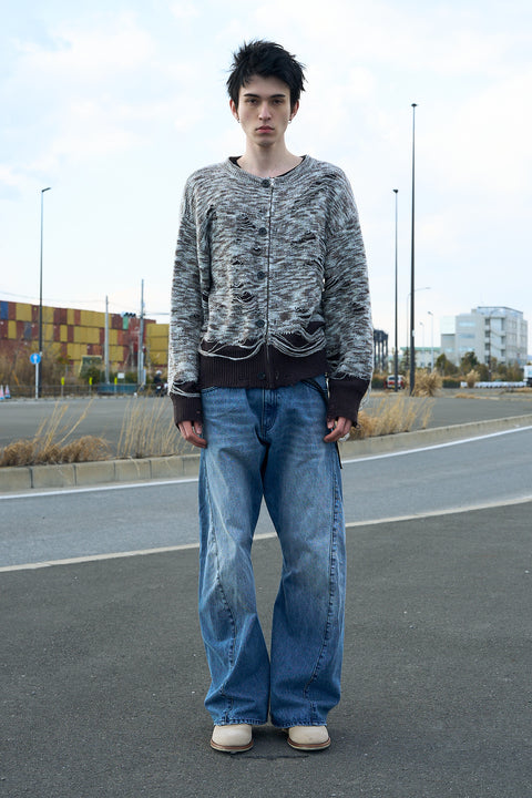 STRUCTURED DAMAGE CARDIGAN