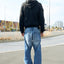 TWIST FLARE 3D DENIM PANTS