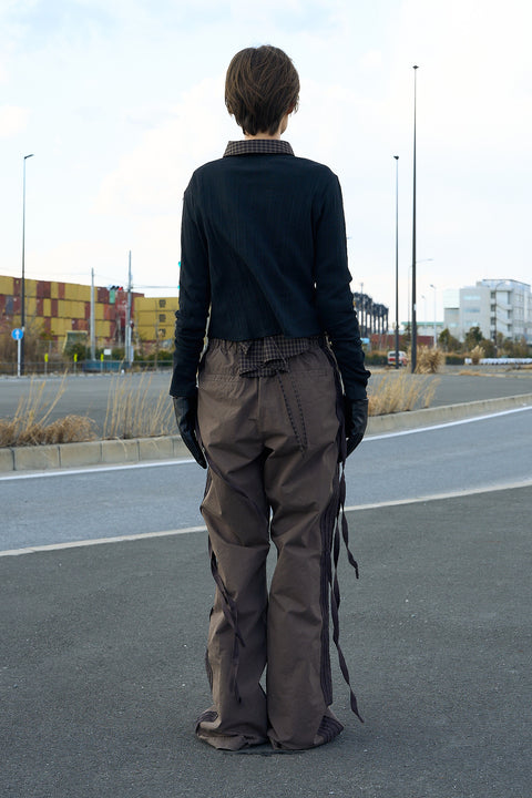 FRAYED TAPE PANTS