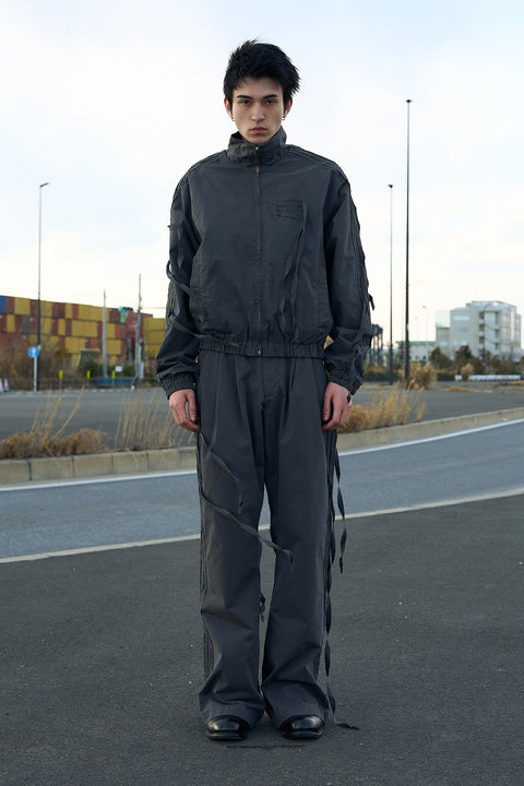 FRAYED TAPE PANTS