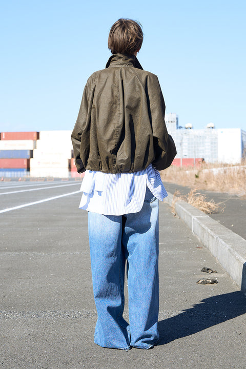 OVERLAP DENIM WIDE PANTS