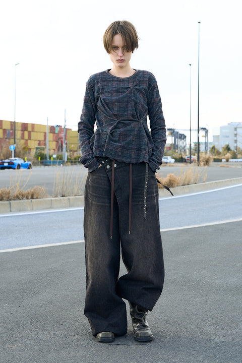OVERLAP DENIM WIDE PANTS