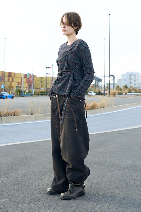 OVERLAP DENIM WIDE PANTS