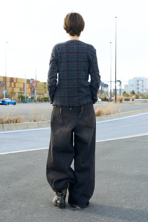 OVERLAP DENIM WIDE PANTS