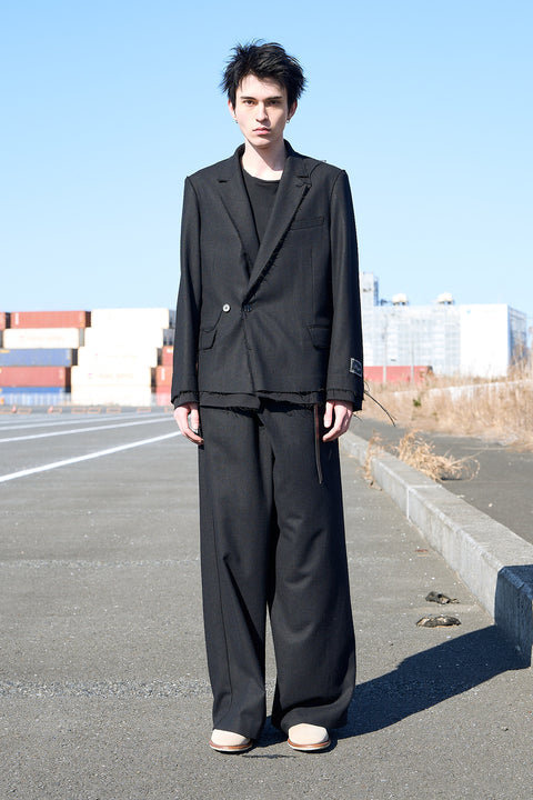 OVERLAP FRONT WOOL SLACKS
