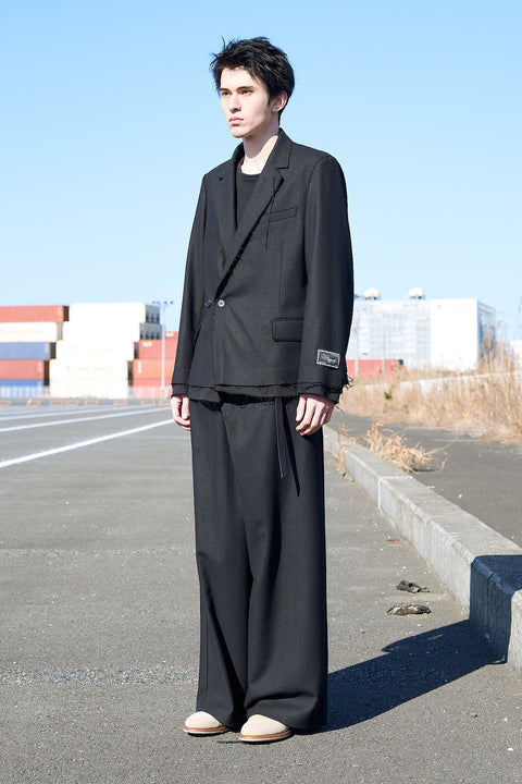 OVERLAP FRONT WOOL SLACKS