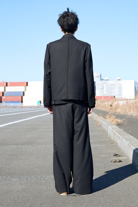 OVERLAP FRONT WOOL SLACKS