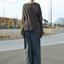 OVERLAP FRONT WOOL SLACKS