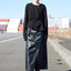 NARROW WRAP LEATHER SKIRT