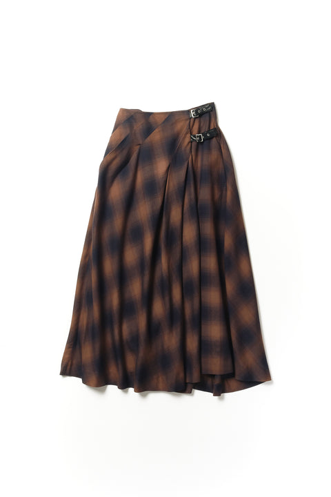 DRAPE CHECK SKIRT