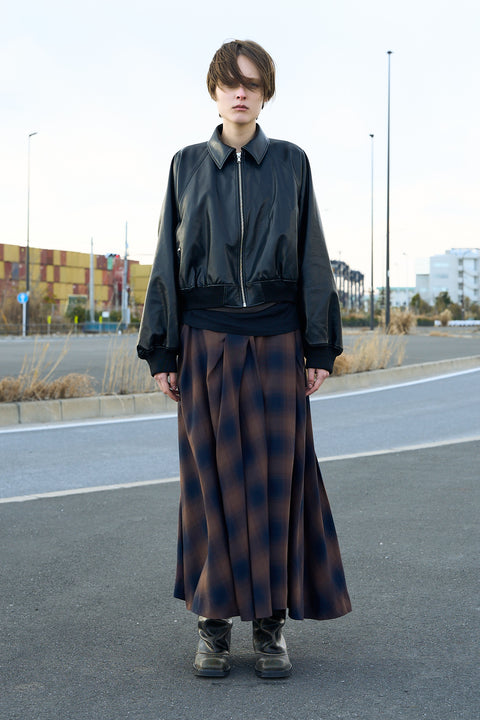 DRAPE CHECK SKIRT