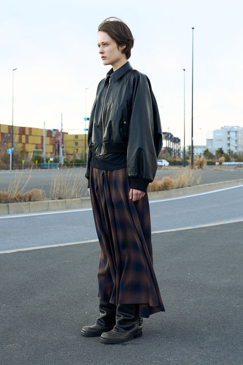 DRAPE CHECK SKIRT