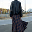 DRAPE CHECK SKIRT