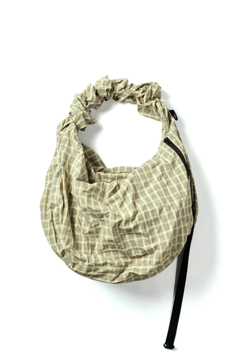 TEXTURED CHECK NYLON WAVE BAG
