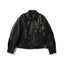 STUDDED MOTION PLEAT LEATHER JACKET