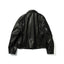 STUDDED MOTION PLEAT LEATHER JACKET