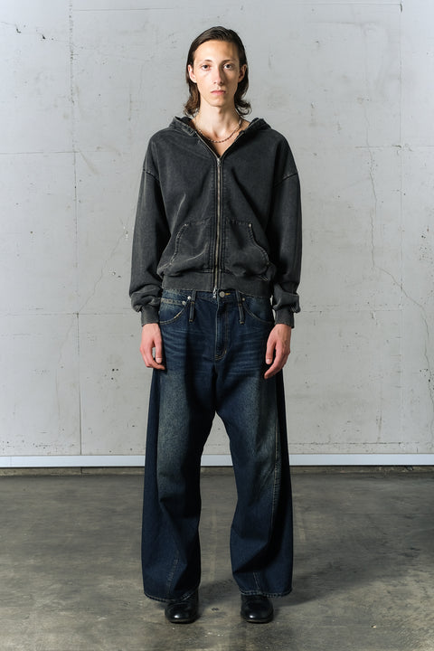 DISTRESSED RIVET HOODIE