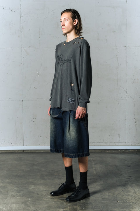 DISTRESSED GRAPHIC LONG SLEEVE T-SHIRT