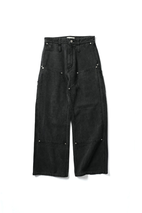 DOUBLE KNEE MOTION PLEAT CANVAS PANTS