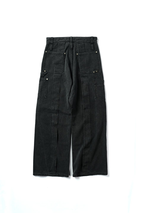 DOUBLE KNEE MOTION PLEAT CANVAS PANTS