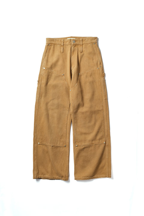DOUBLE KNEE MOTION PLEAT CANVAS PANTS