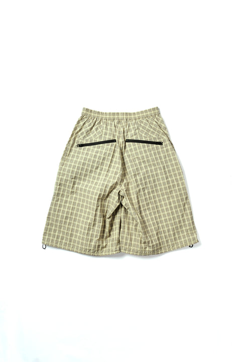 TEXTURED CHECK NYLON SHORTS
