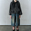 MOTION PLEAT WIDE DENIM SHORTS