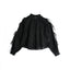 LACE TIE-SLEEVE SHIRT